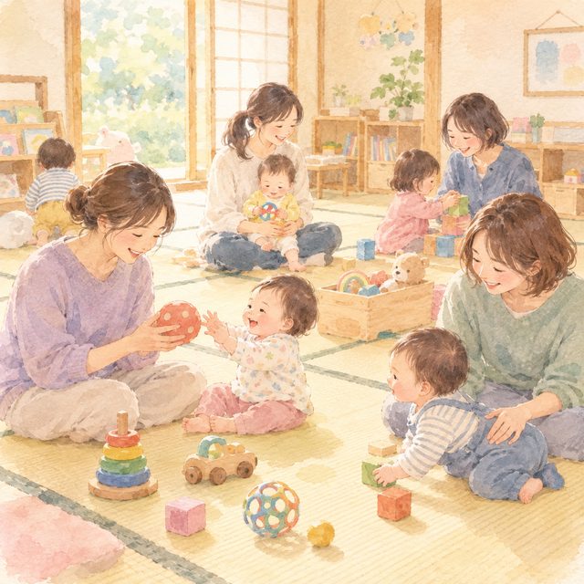 福祉のお仕事・体験ひろばのイメージ水彩イラスト