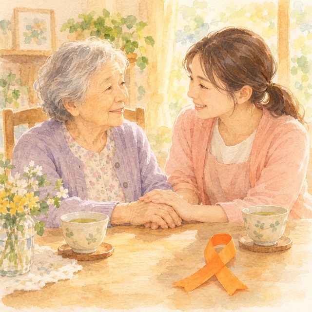 住吉るるるオレンジチームのイメージ水彩イラスト