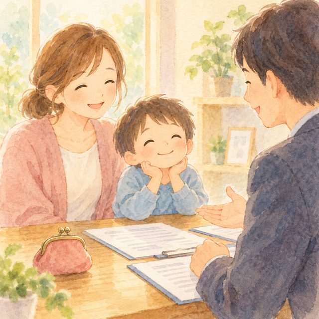 生活福祉資金貸付相談のイメージ水彩イラスト