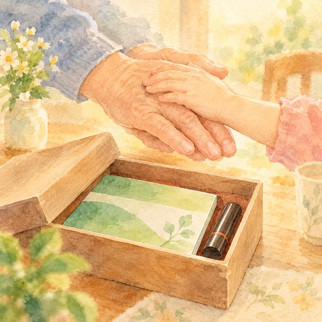 あんしんさぽーと事業のイメージ水彩イラスト