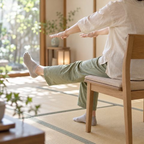 ゆっくり体操をする足元