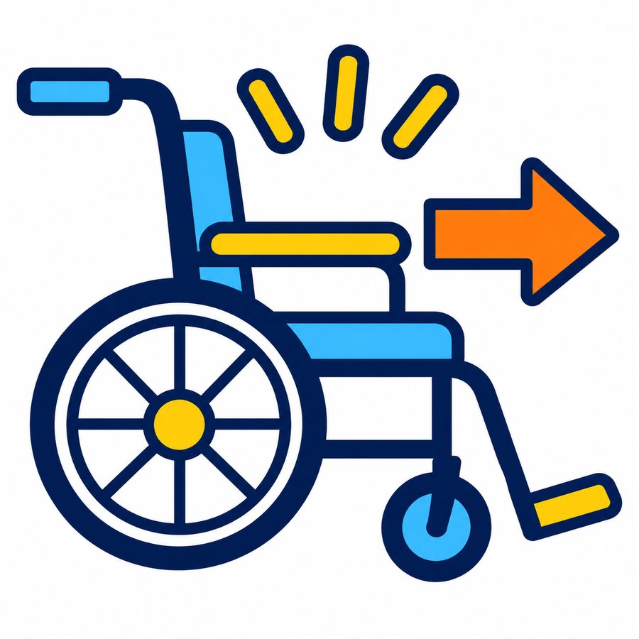 車いすの一時貸出しのイラスト